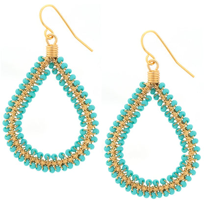 Double Beaded Teardrop Earrings