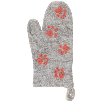 Handmade Felt Paw Print Oven Mitt