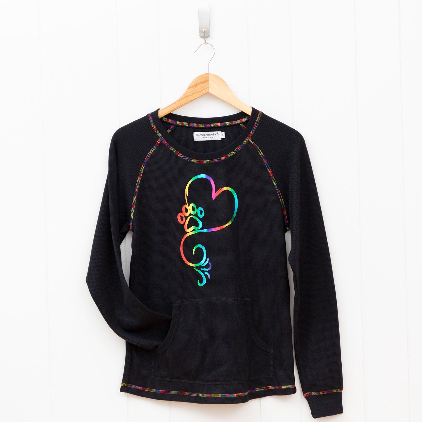 Rainbow Stitch Paw Thermal Long Sleeve Top