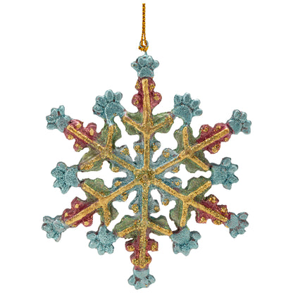 Glitter Paw Print Snowflake Ornament