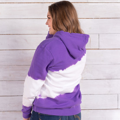 Purple Paw Diagonal Tie-Dye Hoodie