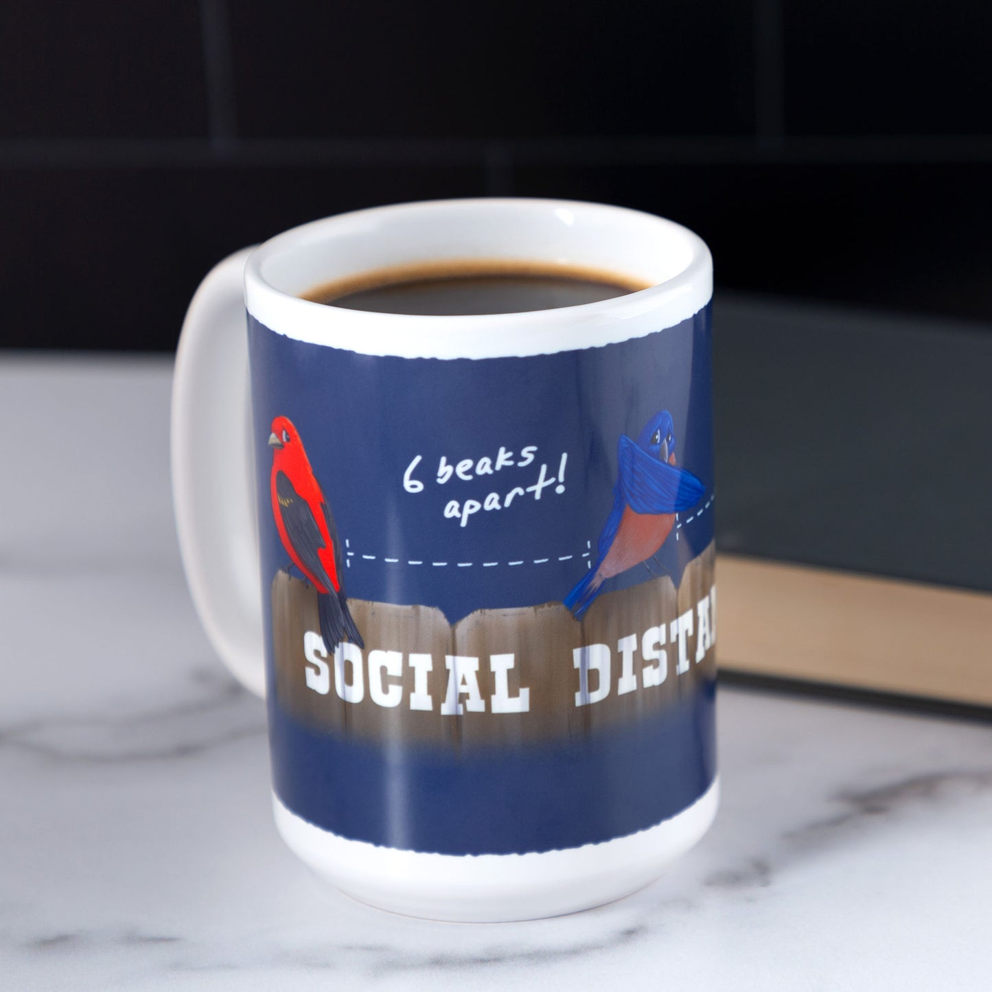 Social Distancing Bird Mug