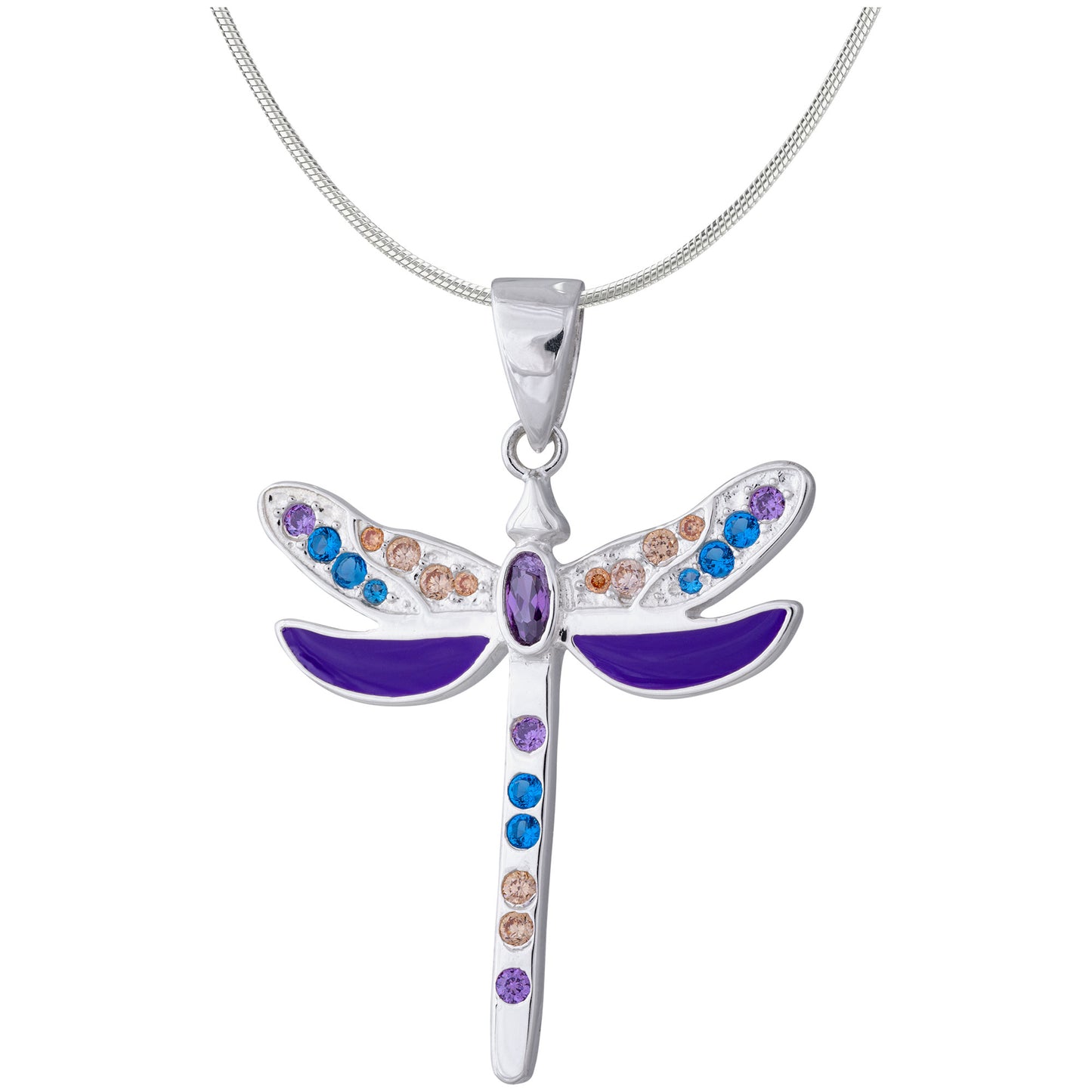 Fluttering Friends Sterling & Crystal Necklace