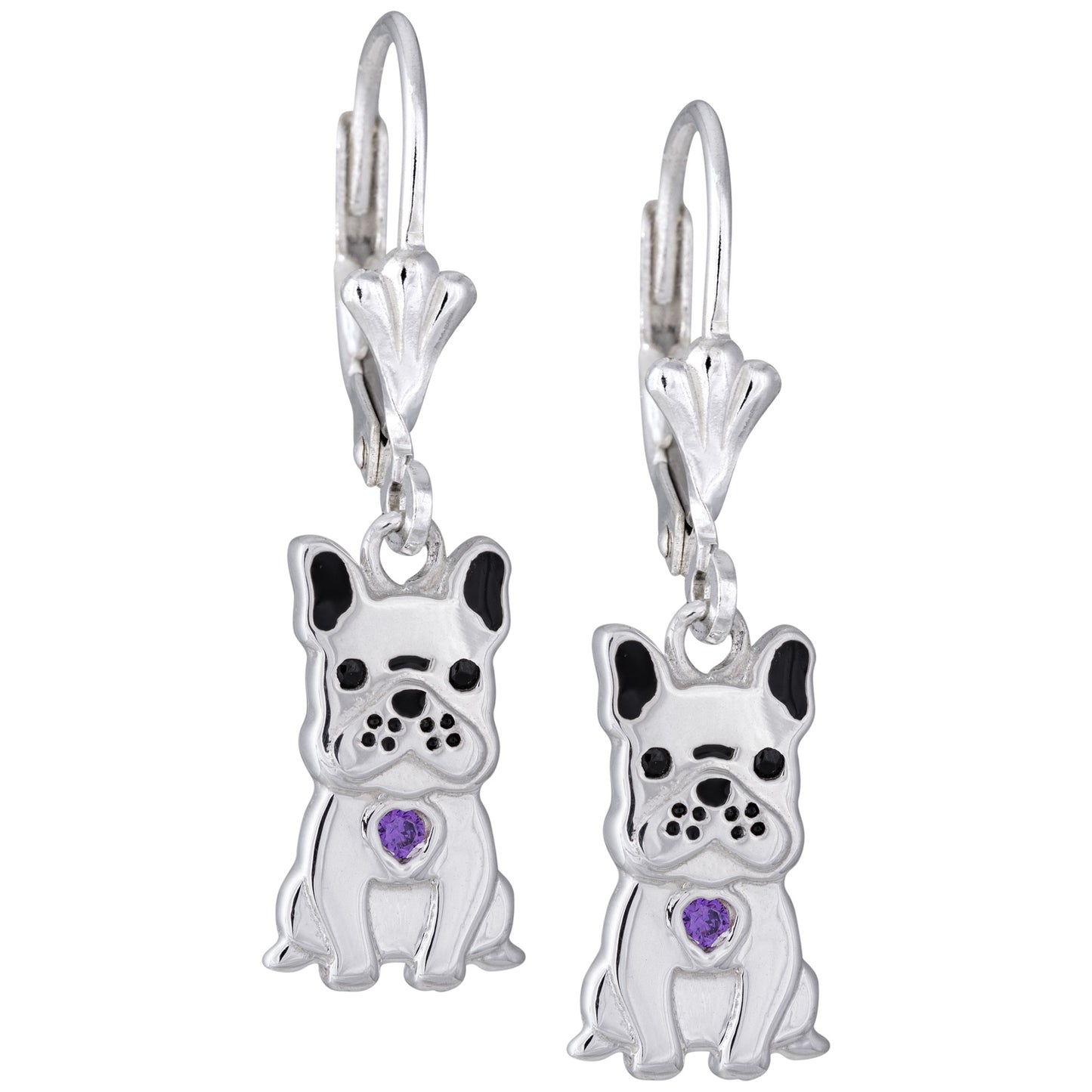 Sterling & Crystal Pup Earrings