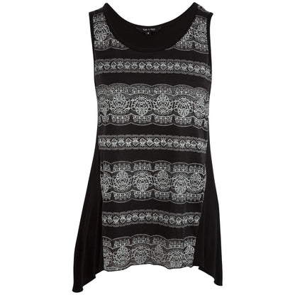 Lace Print Sleeveless Tunic