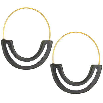 Carved Tagua Hoop Earrings