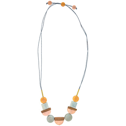 Lidia Tagua Wood & Brass Necklace