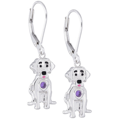 Sterling & Crystal Pup Earrings