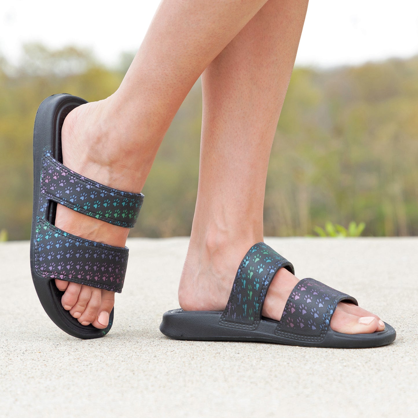 Two Strap Paw Slide Sandals