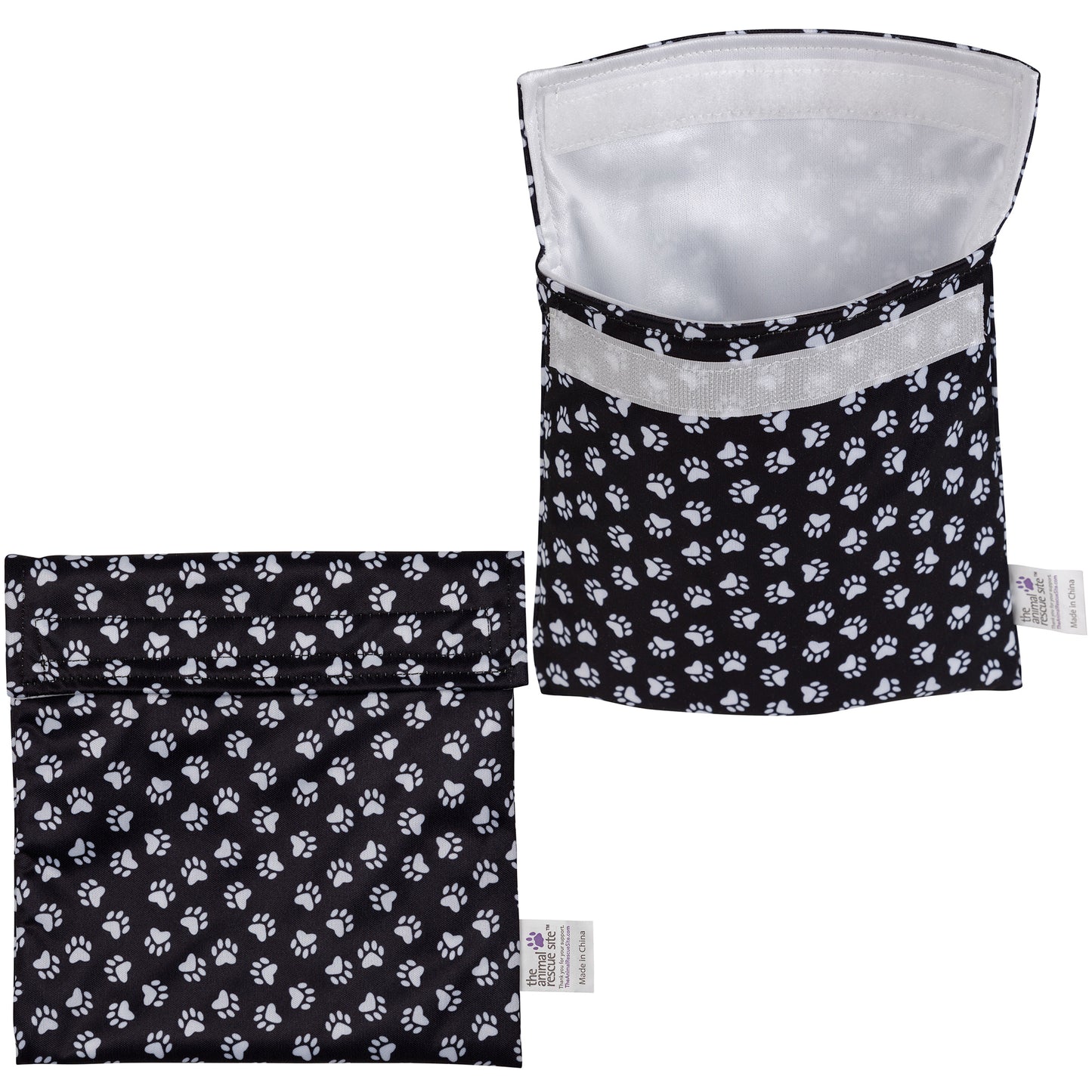 Paw Print Reusable Snack Pouch - Set of 2