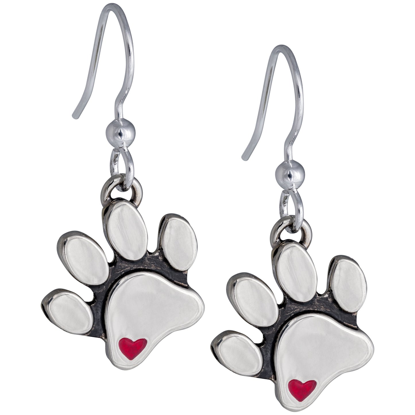 Heart Paw Print Earrings