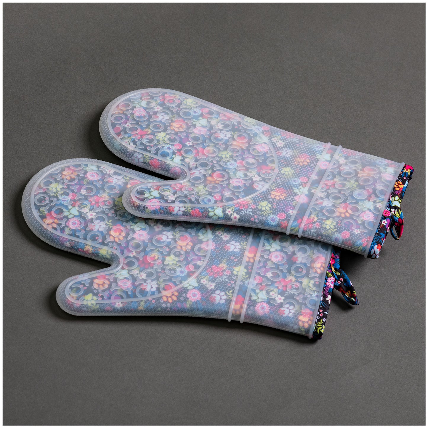 Floral Garden Silicone Oven Mitt Set