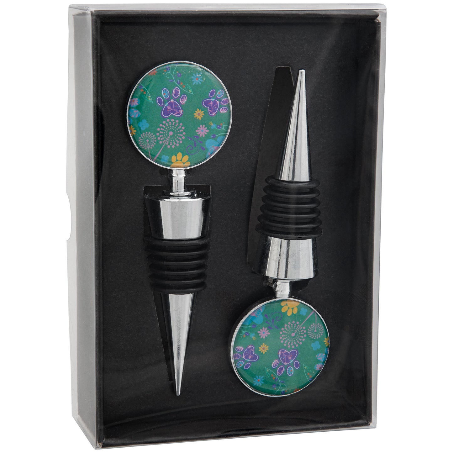 Fields of Flowers Paws Wine Stopper - Set of 2