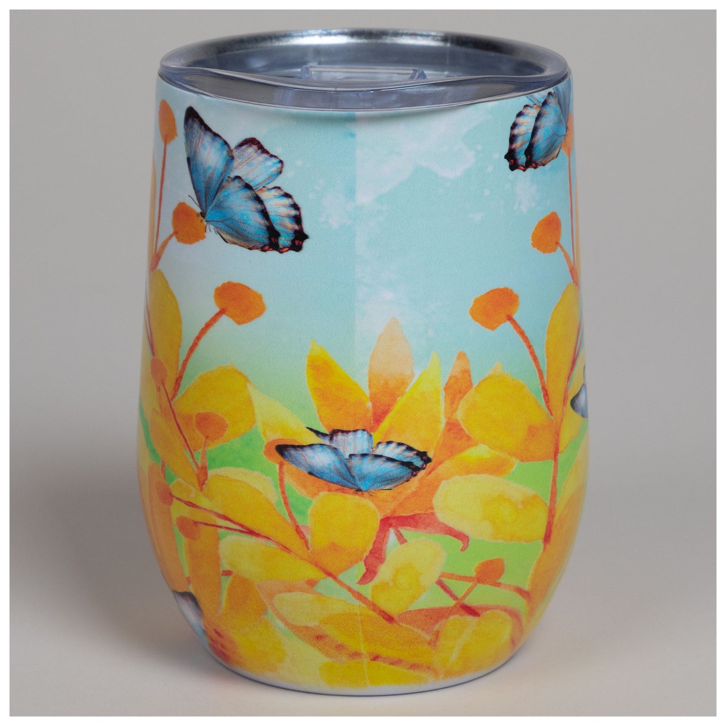 Colorful Garden Stainless Steel Insulated Wine Tumbler
