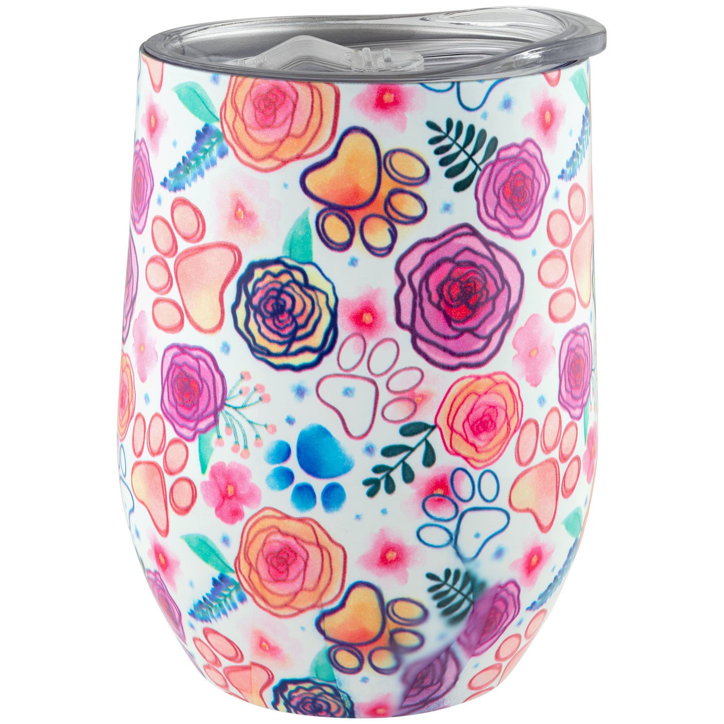 Colorful Garden Stainless Steel Insulated Wine Tumbler