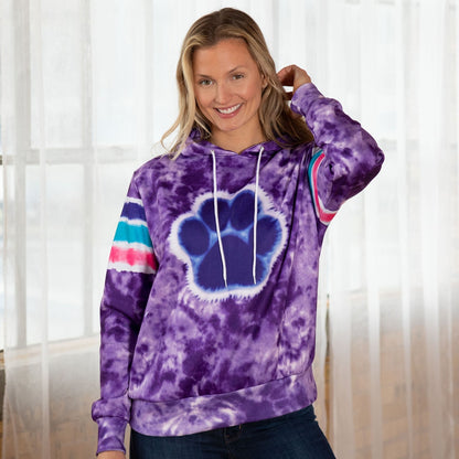 Paw Tie-Dye Stripe Lightweight Hoodie