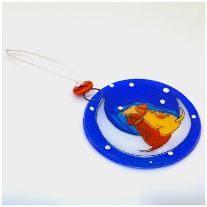 Moon Dogs Recycled Glass Ornament