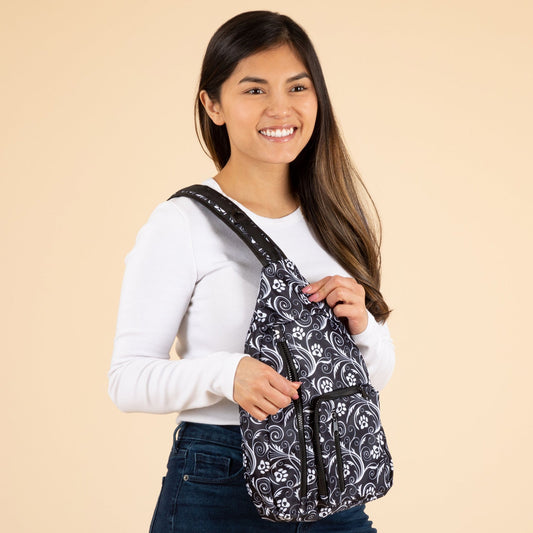Paw Print Sling Backpack