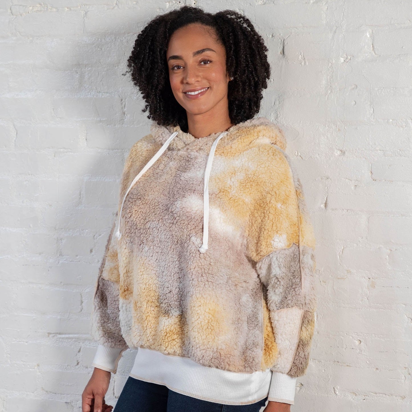 Tie-Dye Plush Sherpa Fleece Hoodie