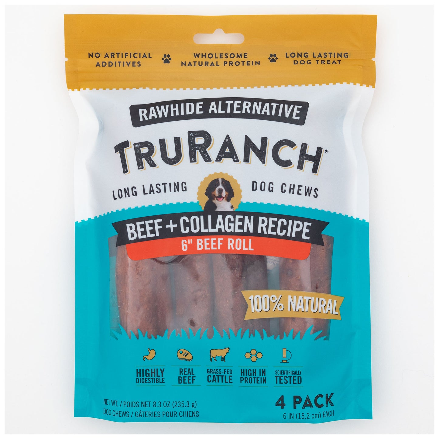TruRanch&reg; 6-inch Collagen Roll - 4 Pack