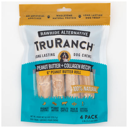 TruRanch&reg; 6-inch Collagen Roll - 4 Pack