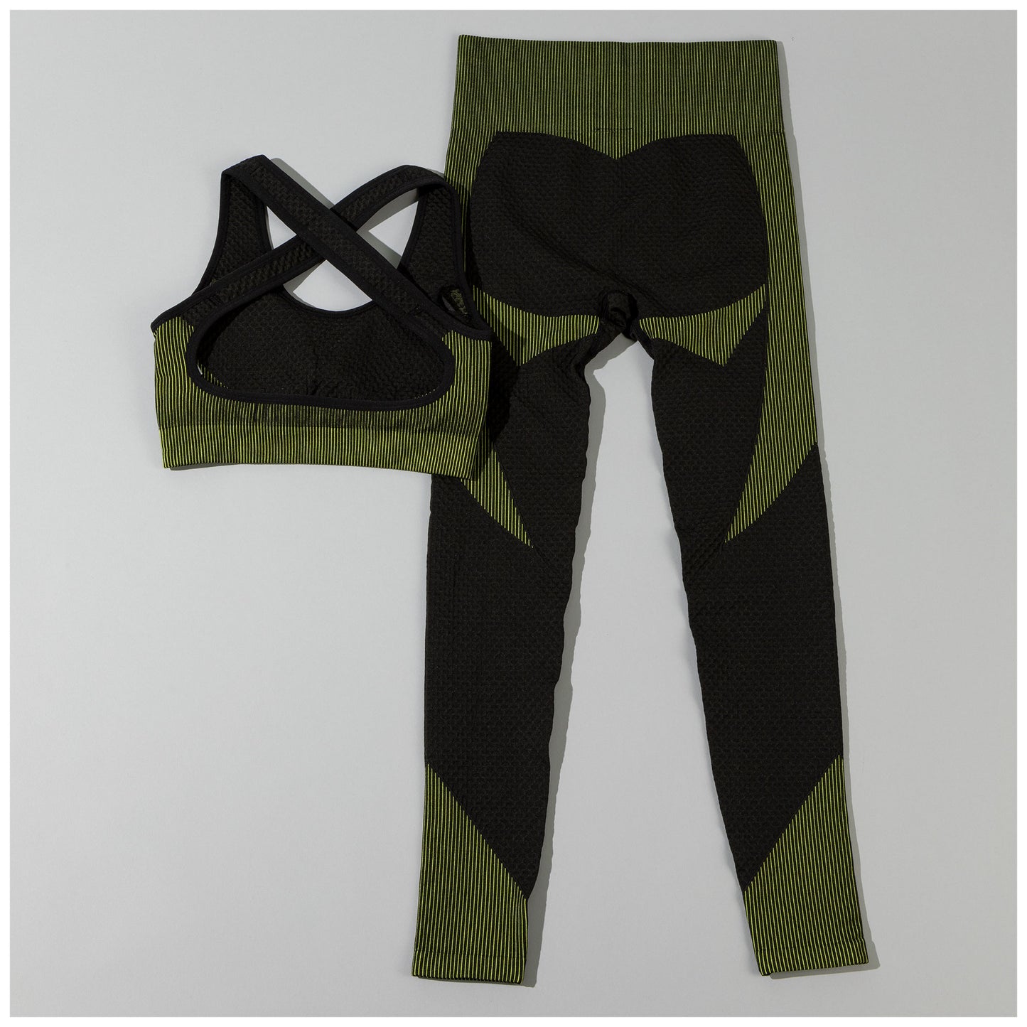 Textured Leggings & Sports Bra Activewear Set