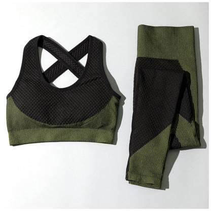 Textured Leggings & Sports Bra Activewear Set