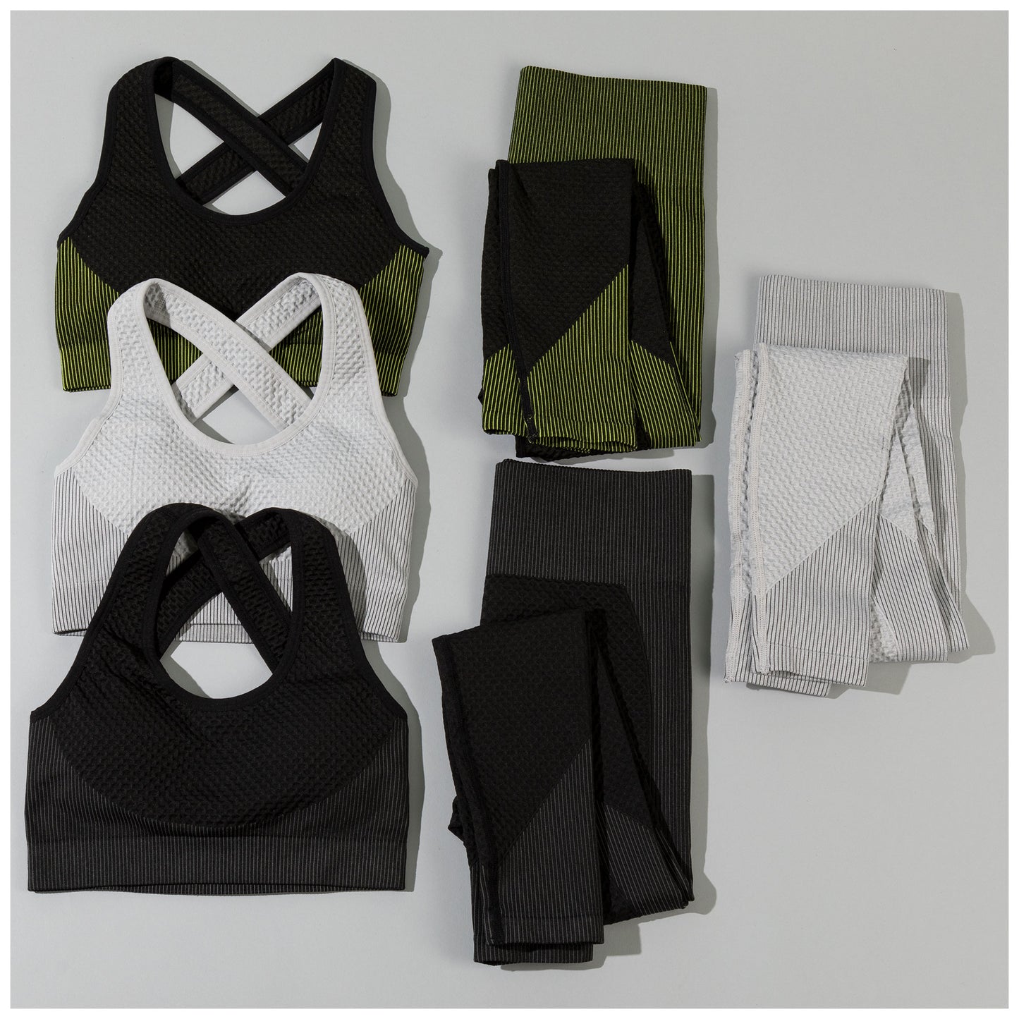 Textured Leggings & Sports Bra Activewear Set