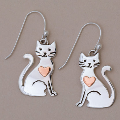 In My Heart Sterling Cat Earrings