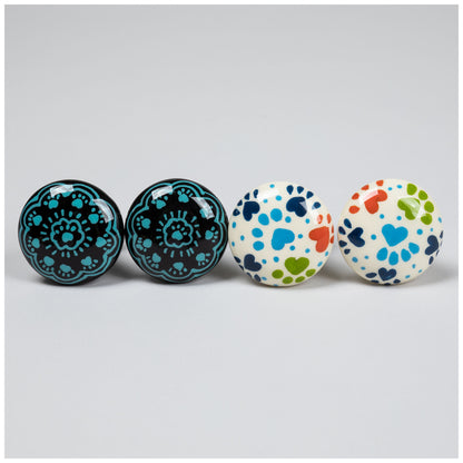 Hand Painted Iron Knobs - Set of 2