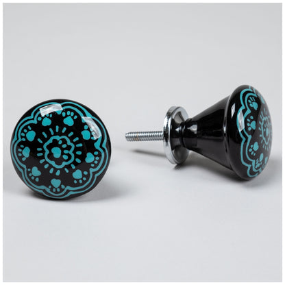 Hand Painted Iron Knobs - Set of 2