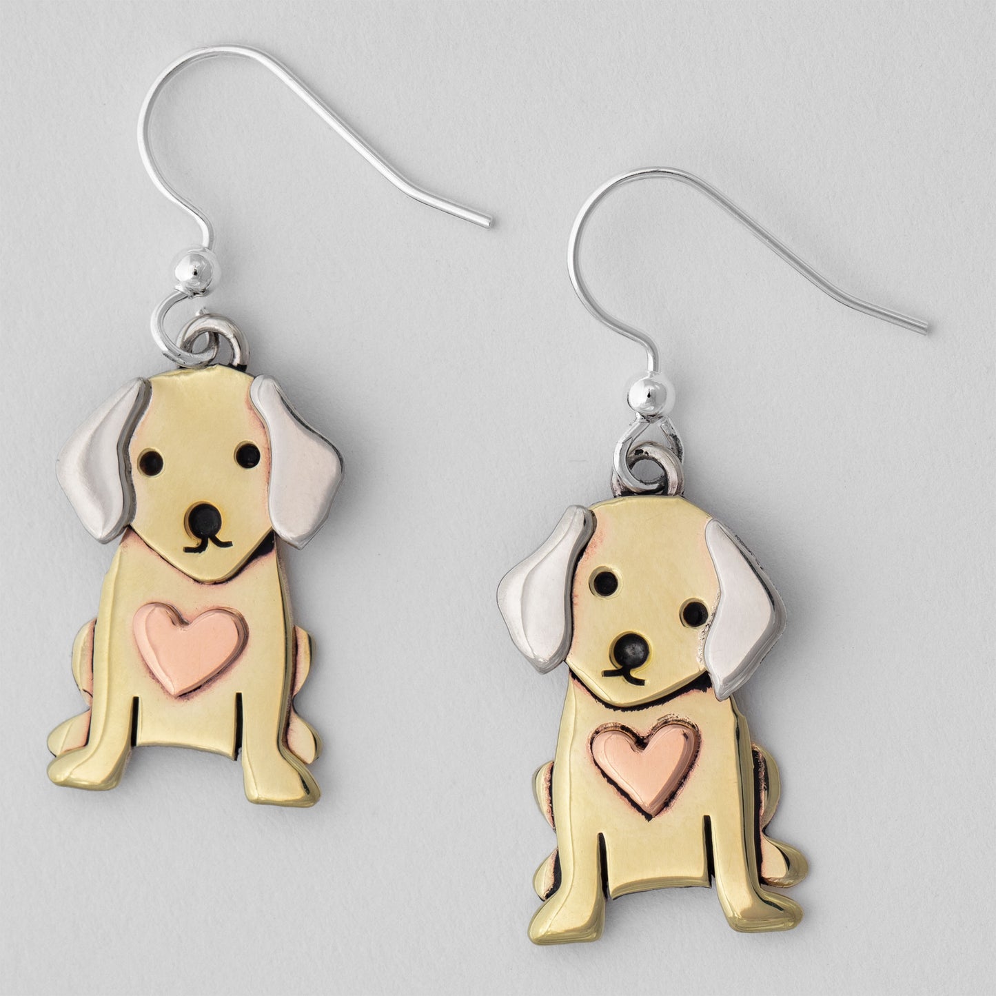 Sweet Pup Mixed Metal Earrings