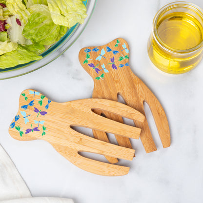 Bamboo Bear Claw Salad Serving Set