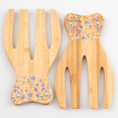 Bamboo Bear Claw Salad Serving Set