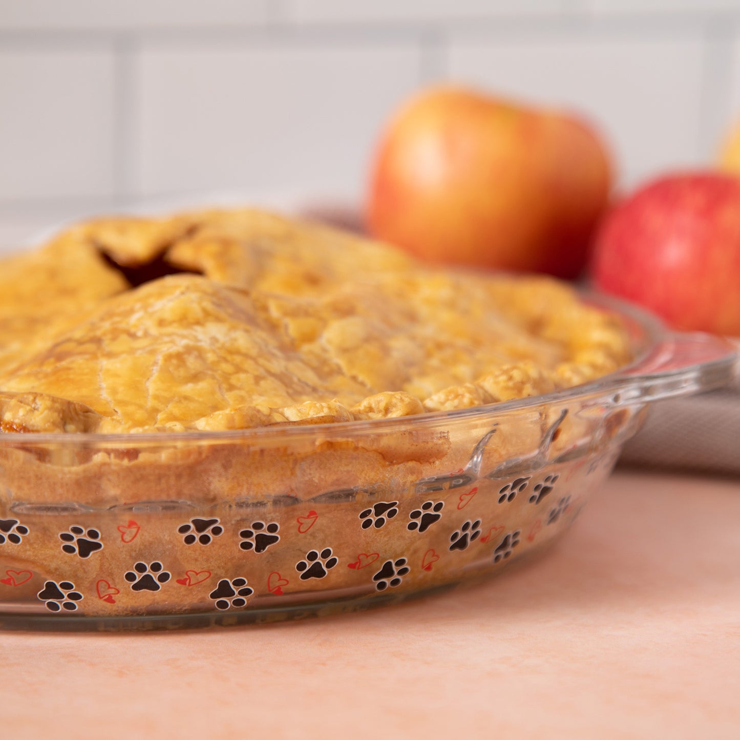 Paws Delight Glass Pie Plate