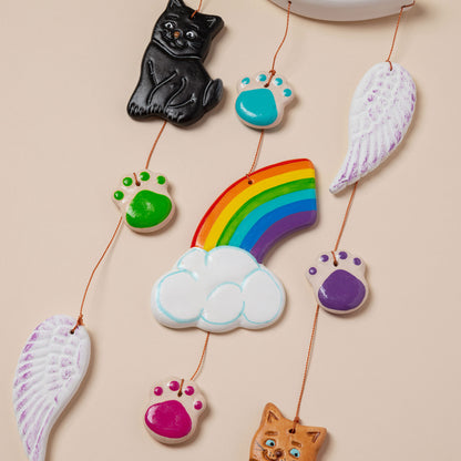 Rainbow Bridge Pet Memorial Ceramic Wind Chime