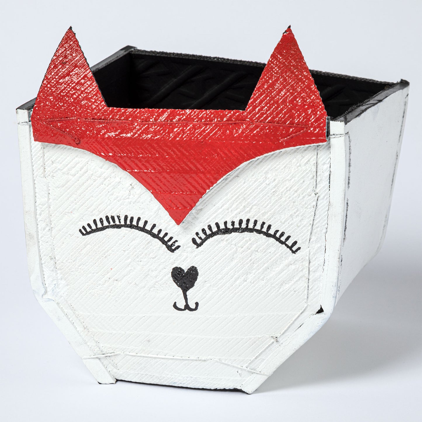 Hand Painted Upcycled Fox Planter