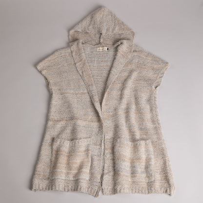 Soft Knit Short Sleeve Hooded Cardigan