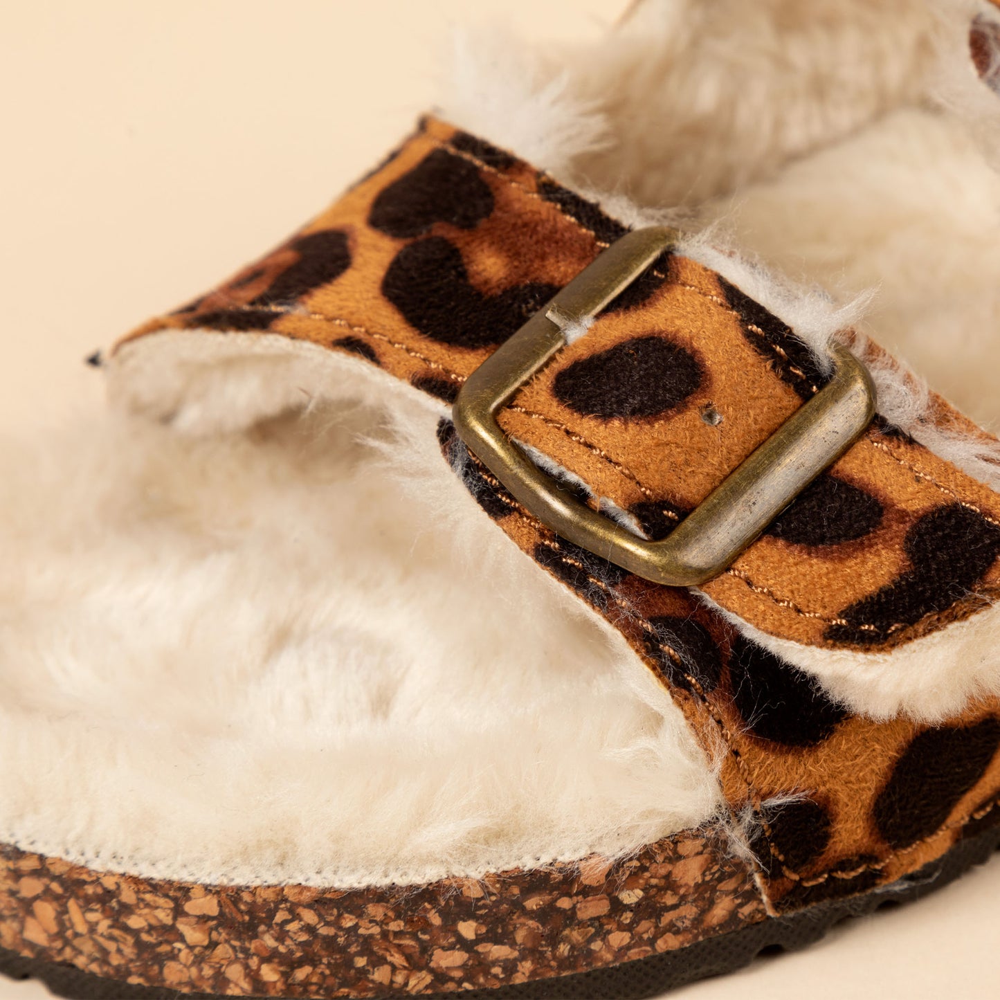 Corkys Faux Fur Double Buckle Sandals