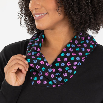 Paw Print Shawl Collar Top