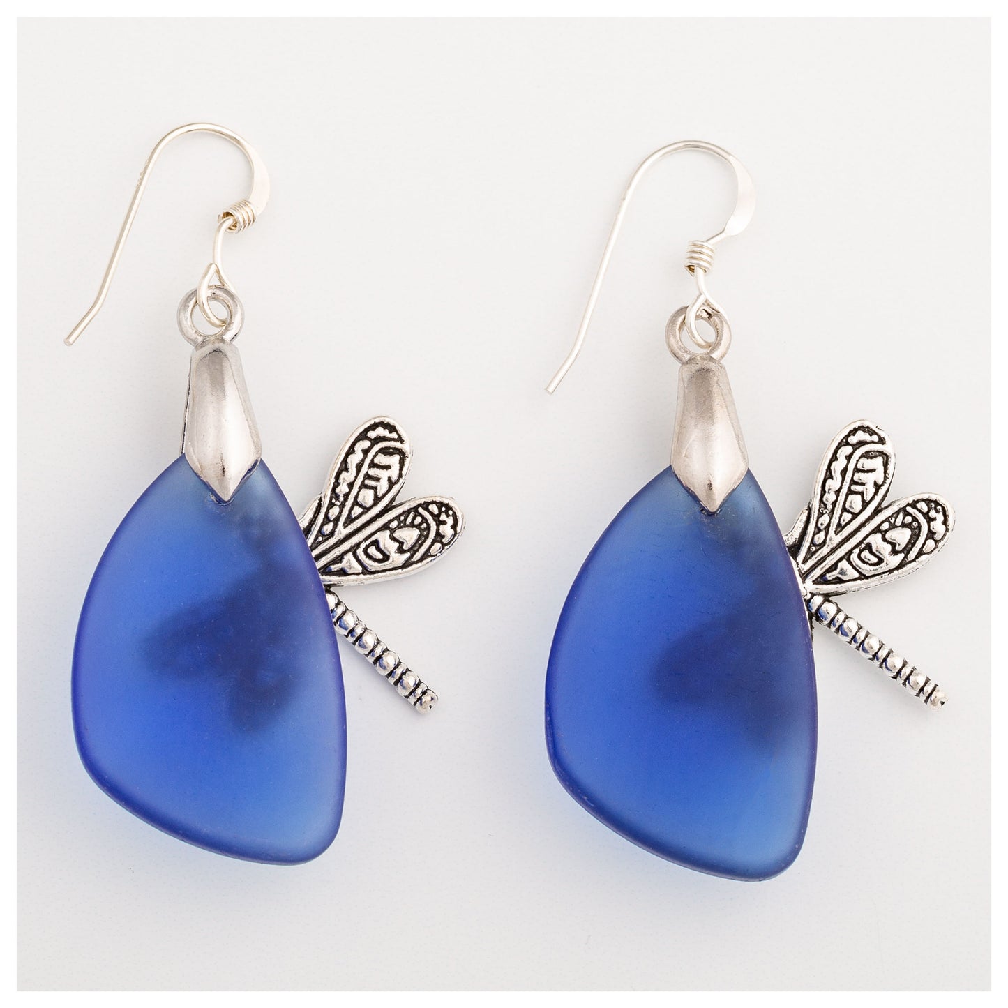 Dragonfly Sea Glass Earrings