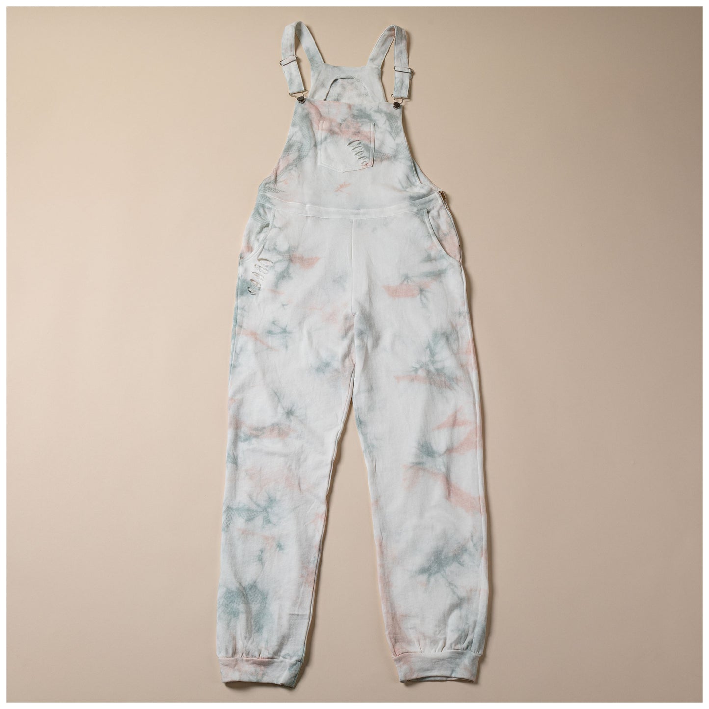 Pink Cloud Tie-Dye Overalls