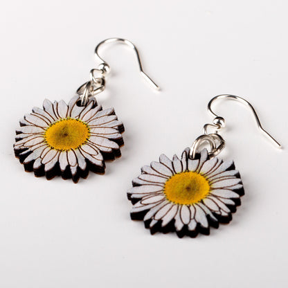 Daisy Blossom Wooden Earrings