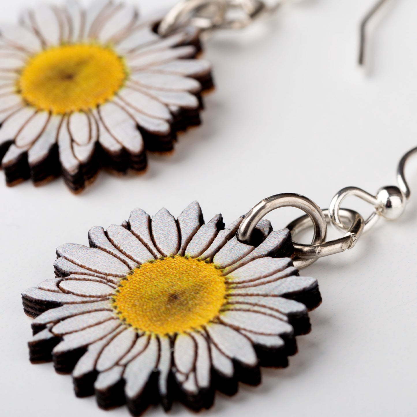 Daisy Blossom Wooden Earrings