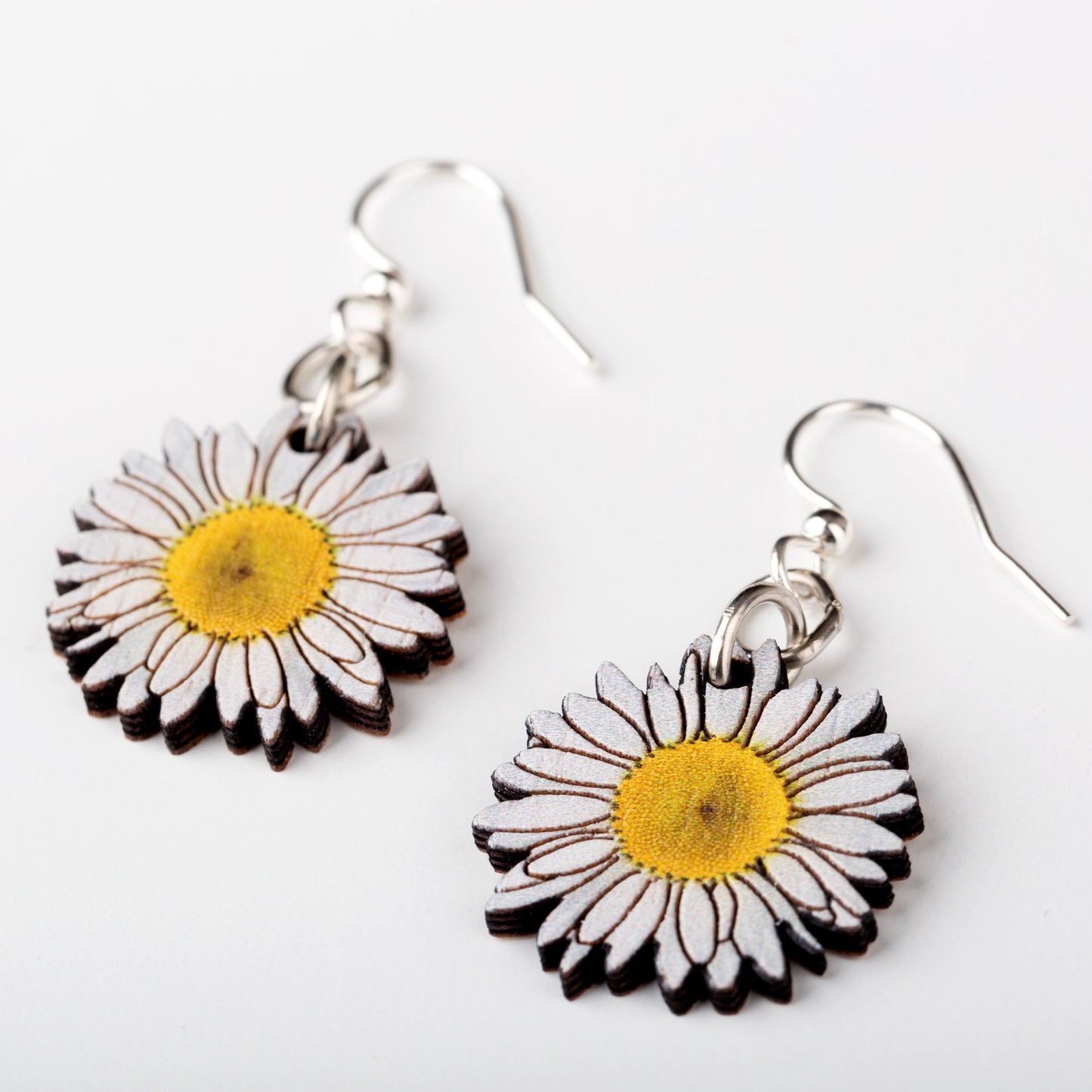 Daisy Blossom Wooden Earrings