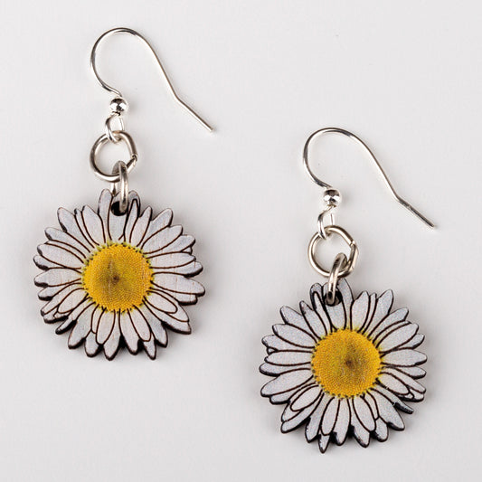 Daisy Blossom Wooden Earrings