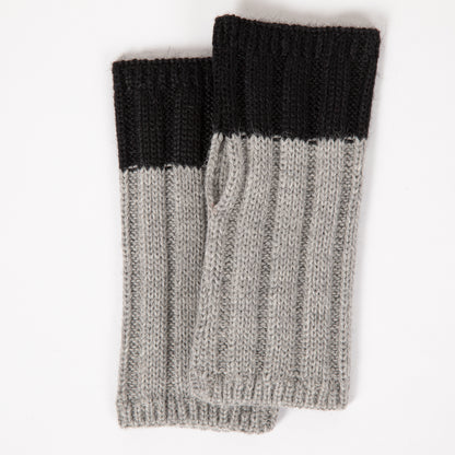 Braided Two-Toned Baby Alpaca Fingerless Mittens