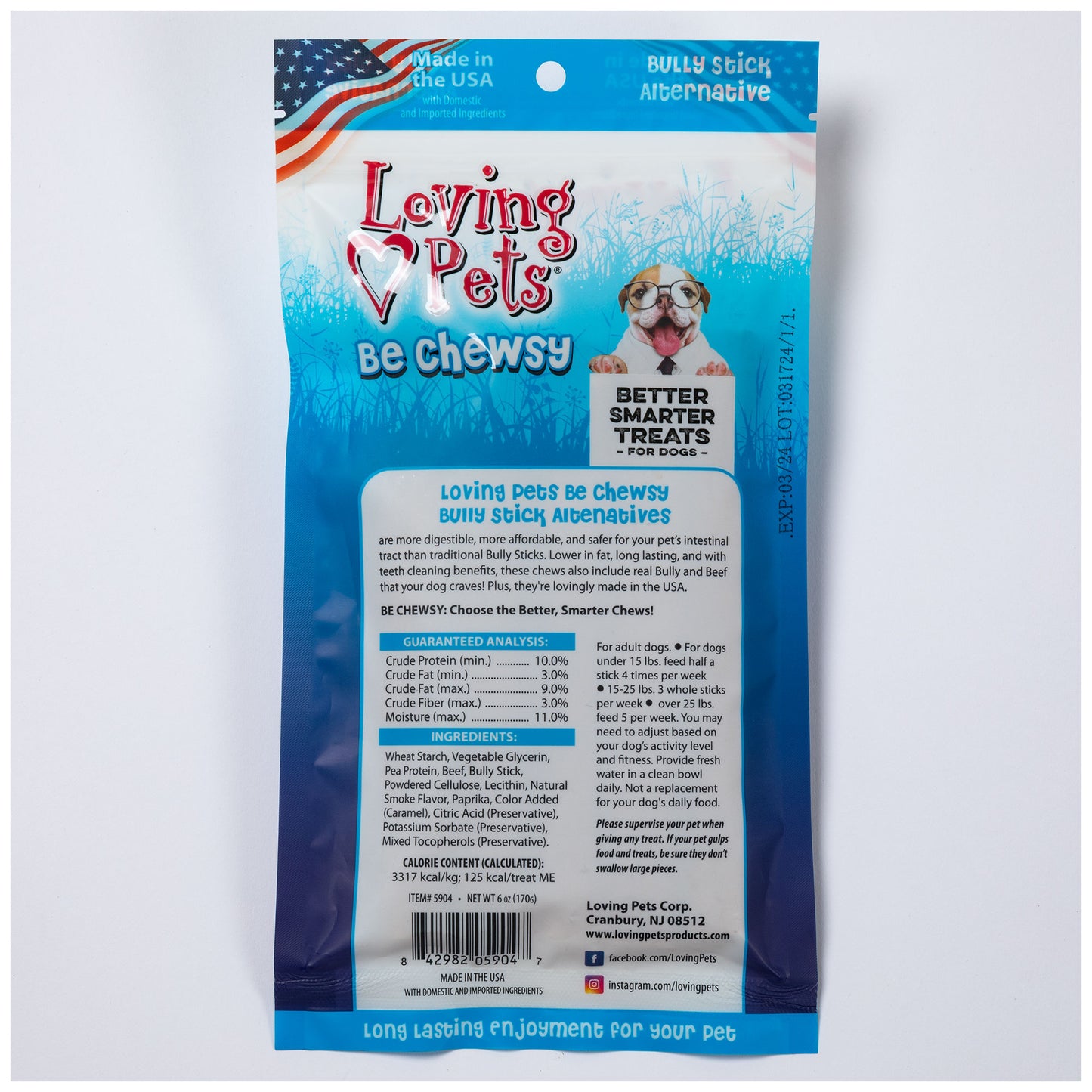 Loving Pets&reg; Be Chewsy 6-inch Bully Stick Alternative - 5 Pack