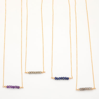 Gemstone Bar Gold Filled Necklace