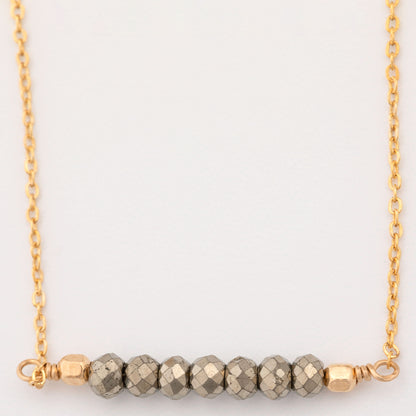 Gemstone Bar Gold Filled Necklace